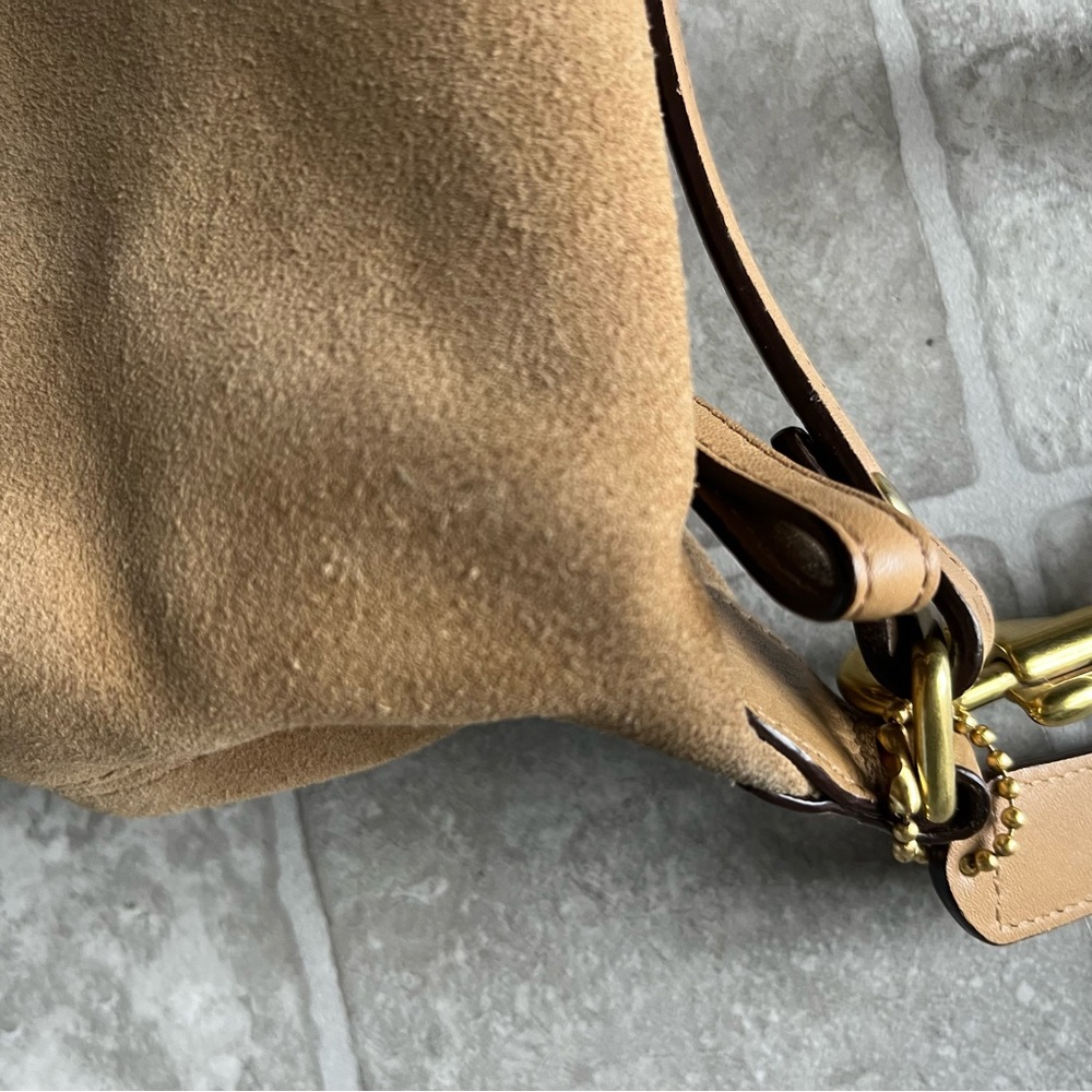 Suede Leatherware Tan Coach Mini Bag Cross Body Strap - Picture 8 of 10